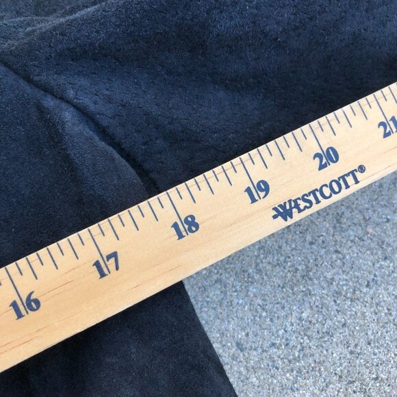 LIVE A LITTLE Leather Suede Coat Jacket LG Women's Black Blazer - Picture 7 of 7